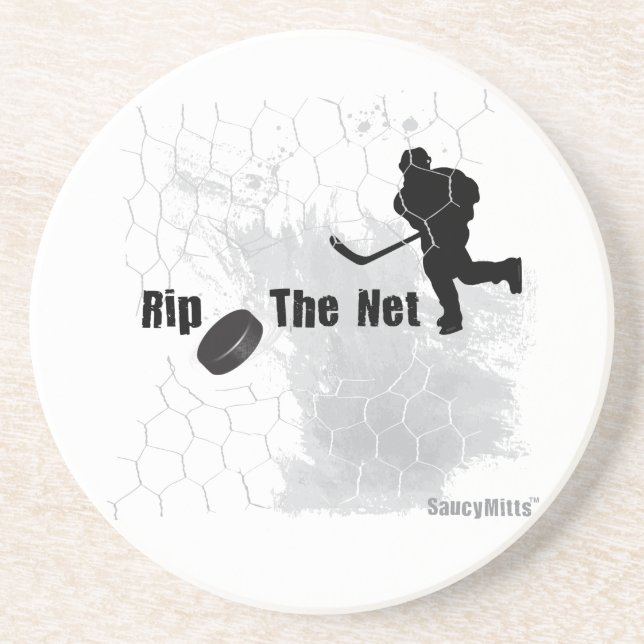 Rip the Net Hockey Drink Coaster (Front)