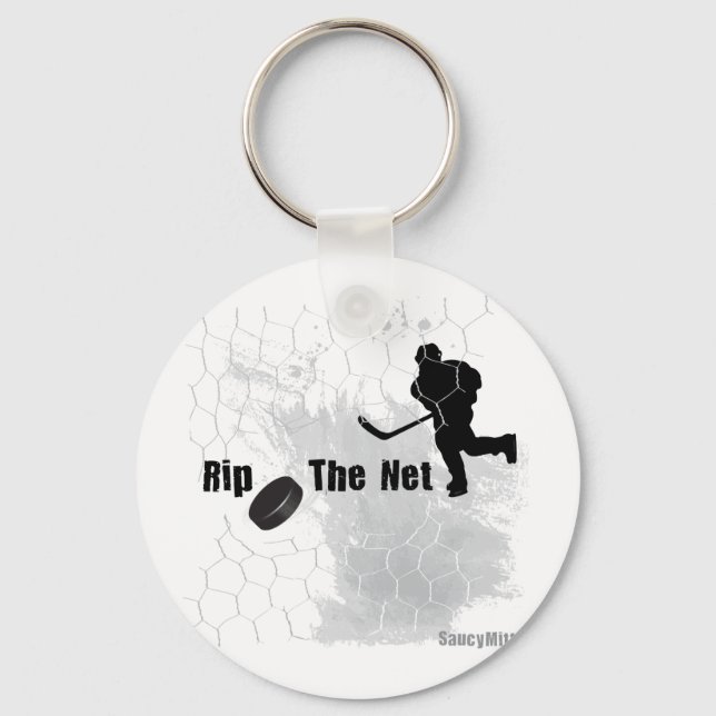 Rip the Net Hockey Keychain (Front)