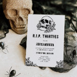 RIP Thirties 40th Birthday Invitation<br><div class="desc">Say goodbye to your thirties in style with this bold and elegant "RIP Thirties" 40th birthday invitation. Featuring a classic skull and roses motif in a stylish tattoo-inspired design, this invite perfectly blends edgy and chic. With its clean layout and striking artwork, it sets the tone for a memorable celebration—whether...</div>