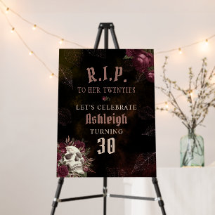 RIP to Decade Dark Skull Roses Milestone Birthday Foam Board