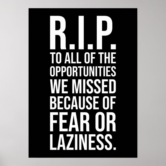 RIP To Missed Opportunities, Gym, Hustle, Success  Poster (Front)