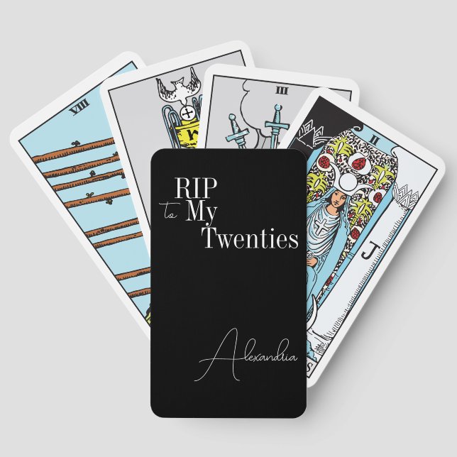 RIP to my 20s 30th Birthday Personalized Tarot Cards (Back)