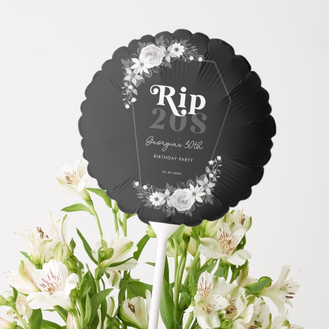 Rip To My 20s Black 30th Birthday Party Balloon (Creator Uploaded)