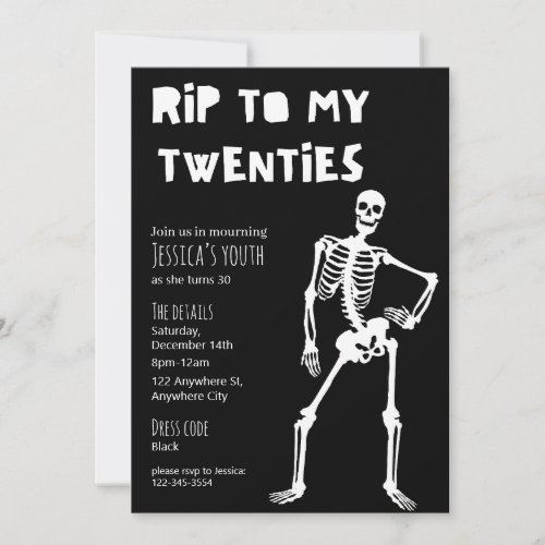 RIP To My Twenties 30th Birthday Party Invitation