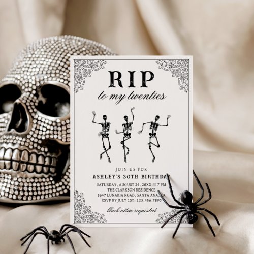 RIP To My Twenties Birthday Invitation