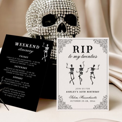 RIP To My Twenties Birthday Weekend Invitation