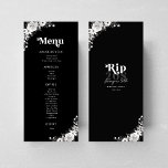 Rip To My Twenties Black 30th Birthday Party Menu<br><div class="desc">This elegant menu would make a wonderful addition to your 30th birthday party supplies! Customize it with ease by utilizing the "personalize" and "edit using design tool" options.</div>