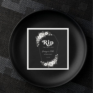 Rip To My Twenties Black 30th Birthday Party Napkins