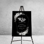 Rip To My Twenties Black 30th Birthday Party Sign<br><div class="desc">Celebrate your birthday with this stylish foam board,  featuring gothic black and white floral,  coffin shaped frame,  retro typography and custom details of your choice. Easily add your own details by clicking on the "personalize" option.</div>