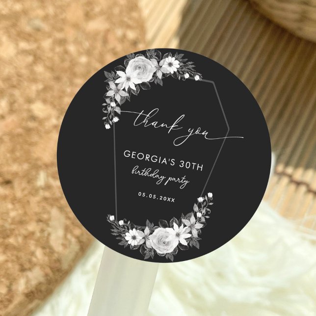 Rip To My Twenties Black 30th Birthday Thank You Classic Round Sticker (Creator Uploaded)