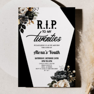 RIP To My Twenties Floral 30th Birthday Party Invitation