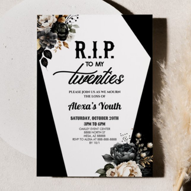 RIP To My Twenties Floral 30th Birthday Party Invitation (Creator Uploaded)