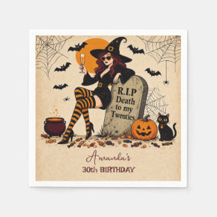 RIP to My Twenties Retro Halloween 30th Birthday Napkins