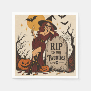 RIP to My Twenties Retro Halloween 30th Birthday Napkins
