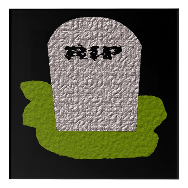 RIP Tombstone Acrylic Wall Art (Front)
