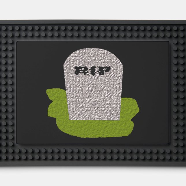 RIP Tombstone Bar Mat (Front (Close Up))