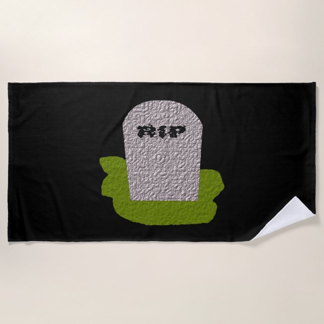 RIP Tombstone Beach Towel (Front)