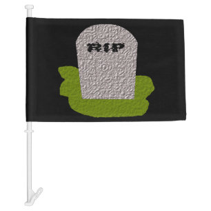 RIP Tombstone Custom Car Flag
