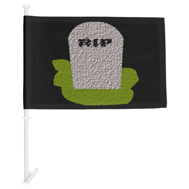 RIP Tombstone Custom Car Flag (Front)