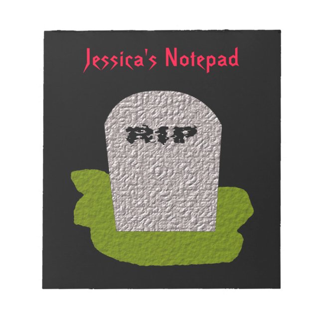 RIP Tombstone Customizable Notepad (Front)