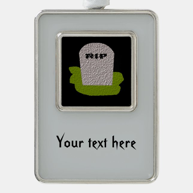 RIP Tombstone Customizable Ornament (Front)
