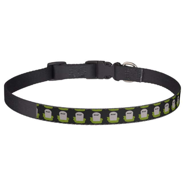 RIP Tombstone Dog Collar (Front)