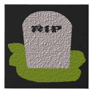 RIP Tombstone Faux Canvas