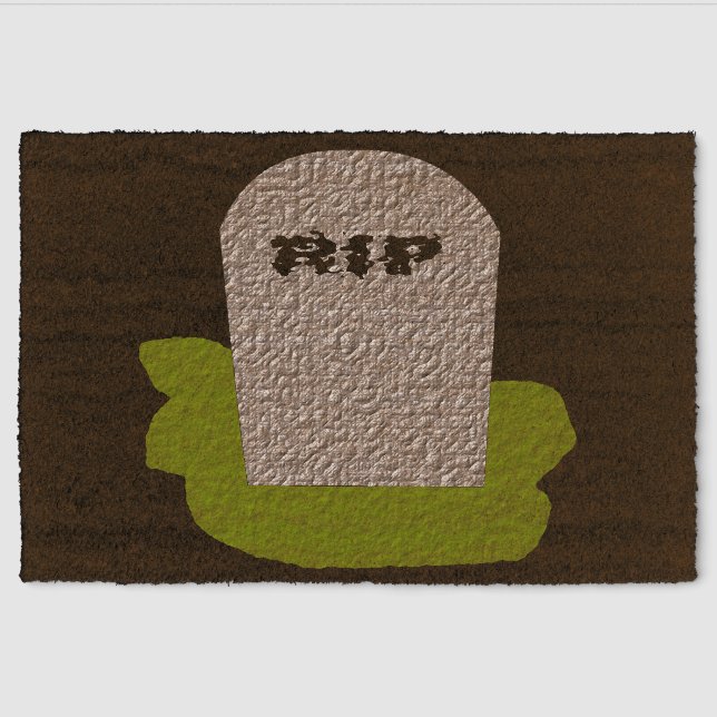 RIP Tombstone Fiber Doormat (Front)