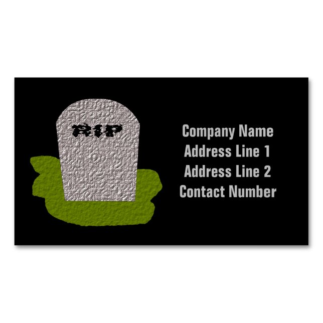 RIP Tombstone Magnetic Business Cards (Front)