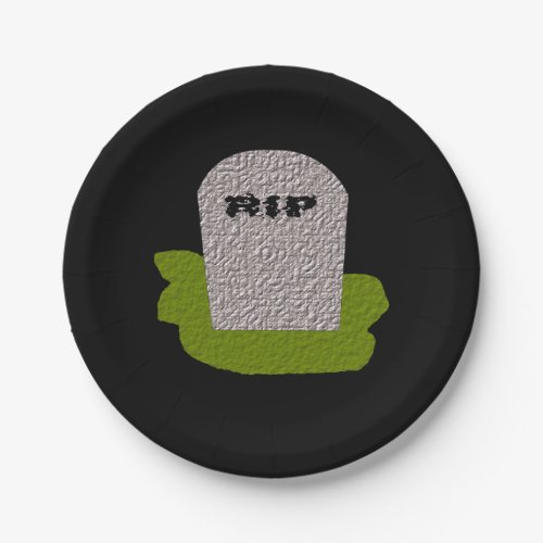 RIP Tombstone Paper Party Plates