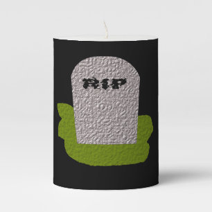 RIP Tombstone Pillar Candle