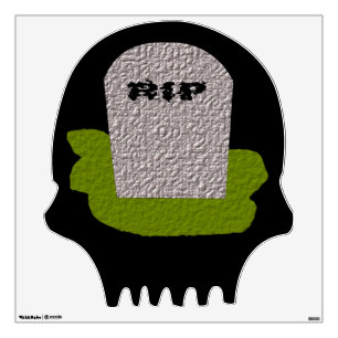 RIP Tombstone Skull Wall Decal