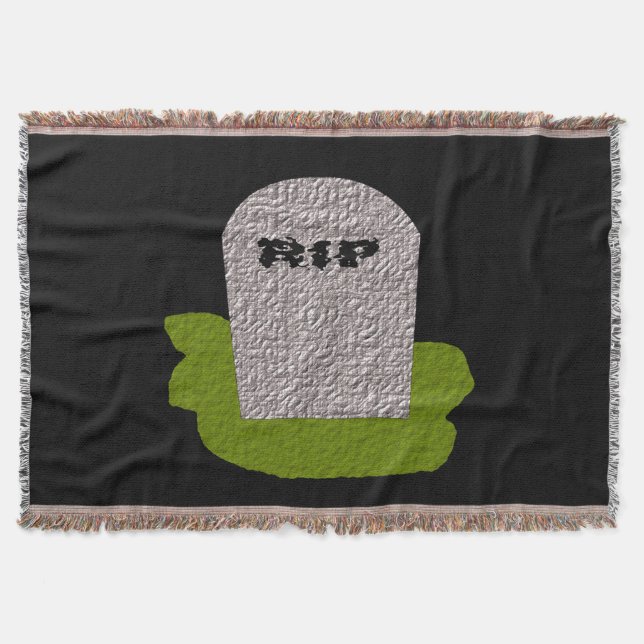 RIP Tombstone Throw Blanket (Front)