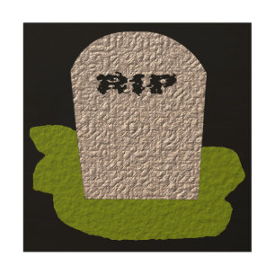 RIP Tombstone Wood Canvas