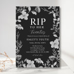 RIP Twenties 20s Floral Frame Gothic 30th Birthday Invitation<br><div class="desc">Celebrate the end of a decade and the beginning of a new one with our elegant RIP Twenties 20s Floral Chic Black 30th Birthday Invitation. This sophisticated design features a black background adorned with a beautiful floral frame, creating a timeless and chic atmosphere. The invitation is embellished with script and...</div>