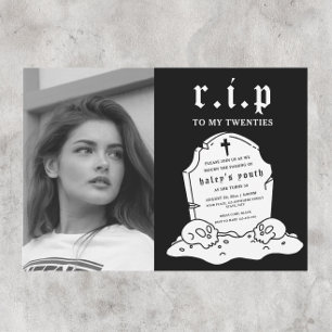 RIP Twenties 20s Funny Funeral 30th Birthday Photo Invitation