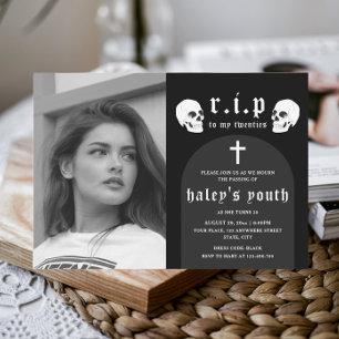 RIP Twenties 20s Funny Funeral 30th Birthday Photo Invitation