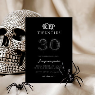 RIP Twenties Black 30th Birthday Party Invitation