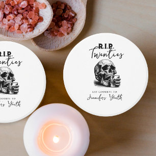 RIP Twenties Cocktail Skull 30th Birthday Party Mini Candle Favors