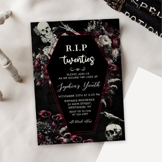 RIP Twenties Death to my Youth 30th Birthday Invitation