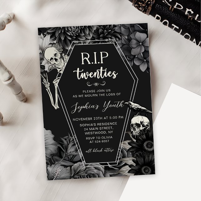 RIP Twenties Death to my Youth 30th Birthday Invitation (Creator Uploaded)