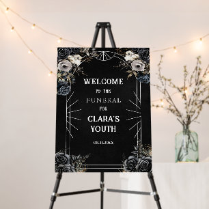 RIP Twenties Floral 30th Birthday Welcome Foam Board