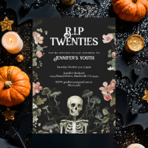 RIP Twenties Floral Skeleton 30th Birthday Party