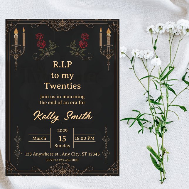 RIP Twenties Fun 30th Birthday Invitation (Creator Uploaded)