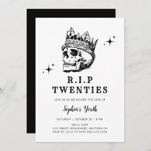 RIP Twenties Gothic Halloween 30th Birthday Party Invitation