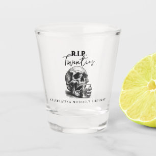 RIP Twenties Gothic Skull Birthday Party Gift Shot Glass