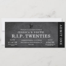 RIP Twenties Skull 30th Birthday Admit One