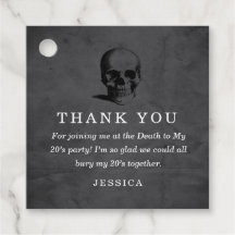RIP Twenties Skull 30th Birthday Favor Thank You