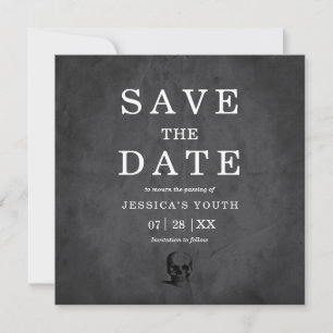 RIP Twenties Skull 30th Birthday Save the Date