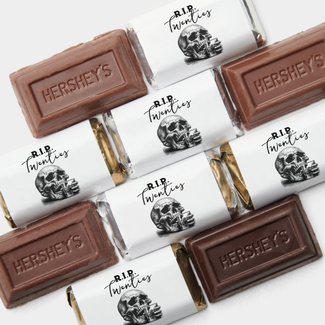 RIP Twenties Skull Funeral 30th Birthday Party Hershey's Miniatures (Assorted)